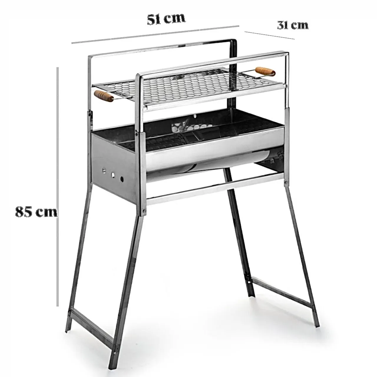 Churrasqueira Galvanizada Portátil Aço Inox
