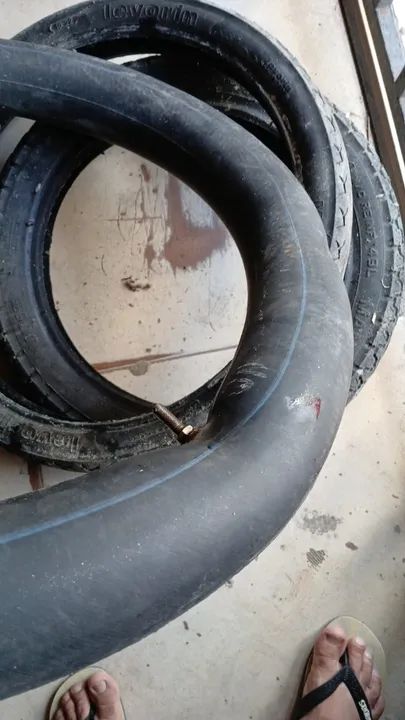 Pneu biz pop traseiro e dianteiro quebra galho + camera nunca furou aceito cartão - Foto 4