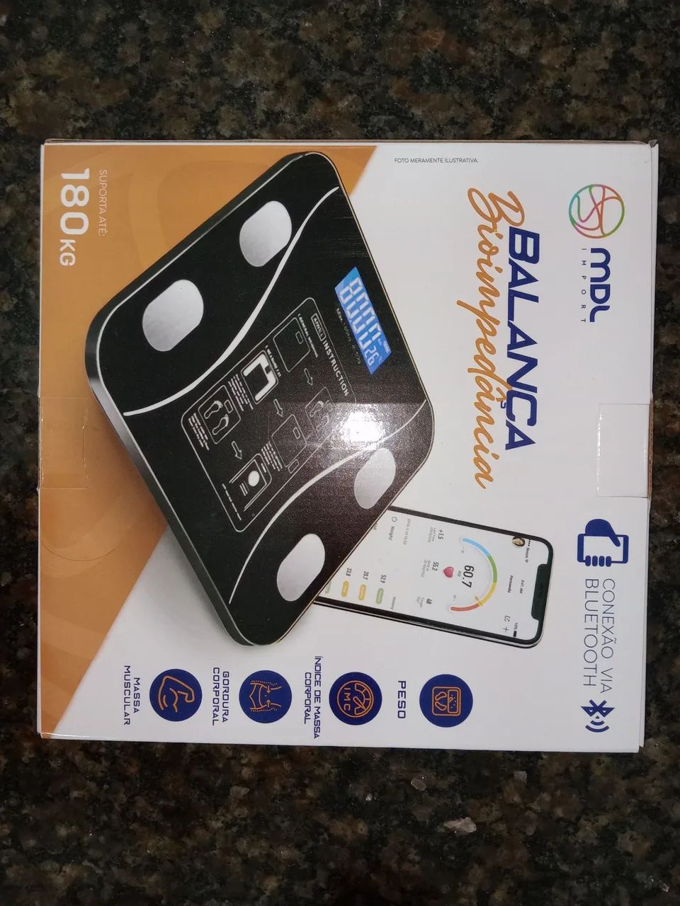 Balança Digital Bioimpedância Bluetooth - 180kg - Nova