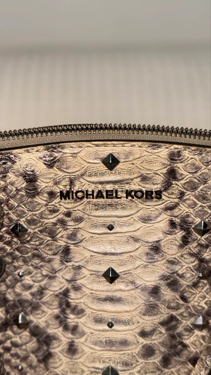 Bolsa Michael Kors Python Bege