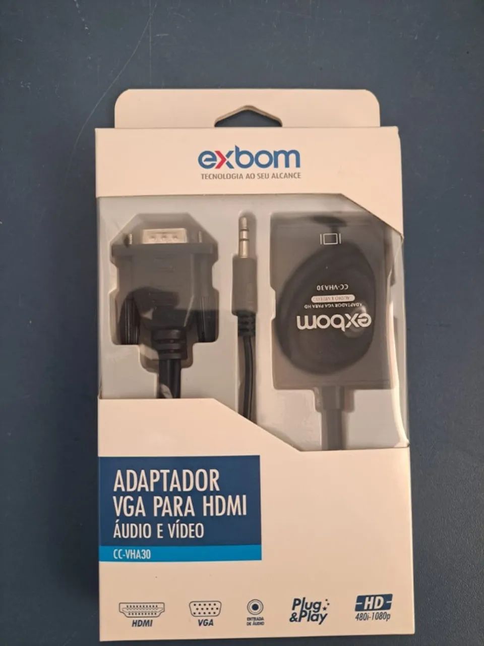 ADAPTADOR VGA PARA HDMI EXBOM CC-VHA30 NOVO LACRADO FRETE GRÁTIS PARA MACEIÓ
