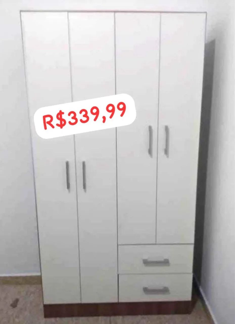 Guarda-Roupa Branco Moderno - R$339,99