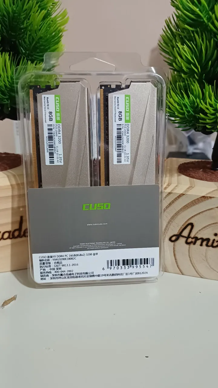Memória RAM CUSO DDR4 16GB (2x8GB) 3200MHz