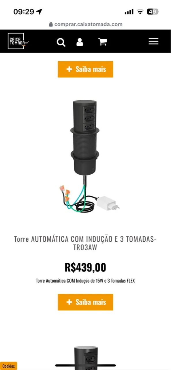 Torre Automática com Indução e 3 Tomadas FLEX
