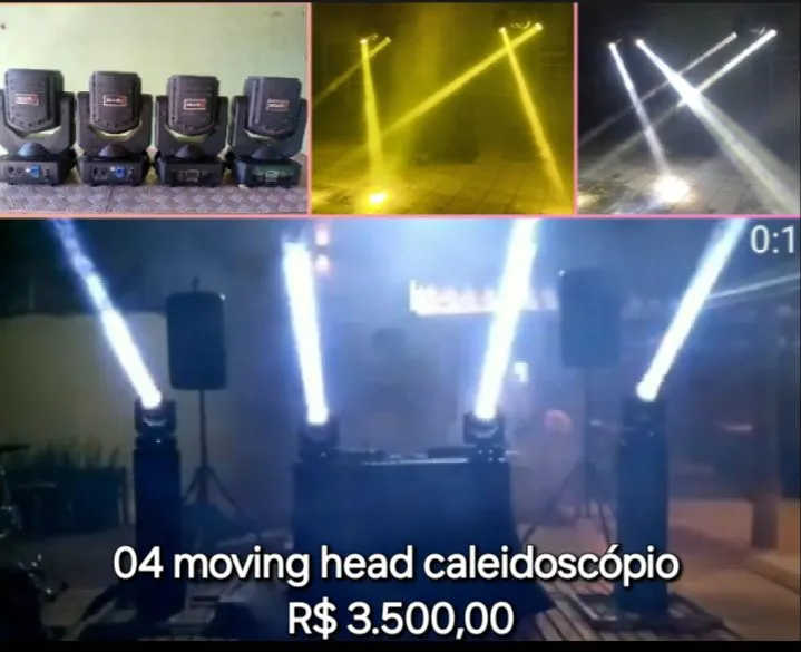 04 Moving Head Kaleidoscópio - Iluminação de Palco