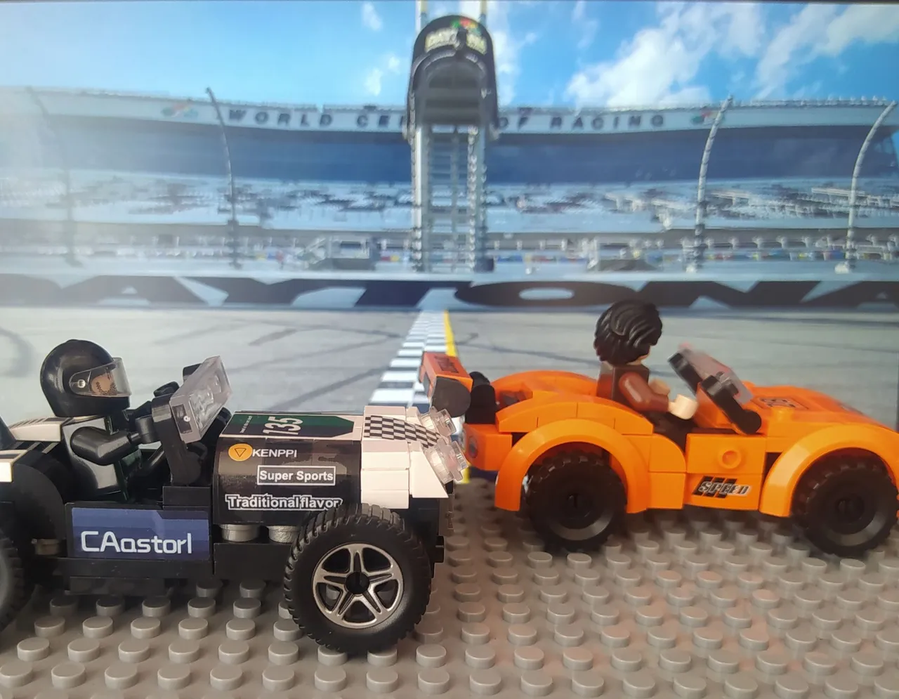 Carros de corrida com piloto - blocos de montar (Lego)