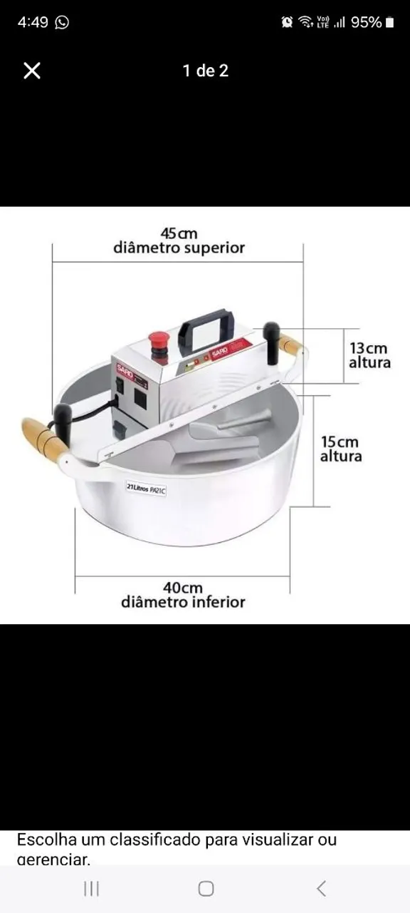 Máquina de fazer pastel SARO - 21 Litros