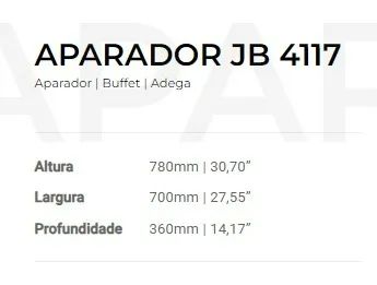 APARADOR JB 4117 JB BECHARA - 100% MDP - Foto 3