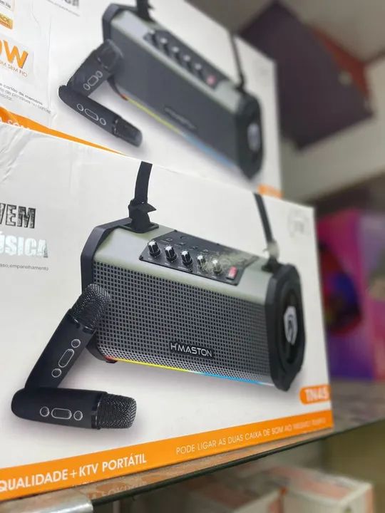 Caixa de Som Portátil HMASTON com Bluetooth e Microfone
