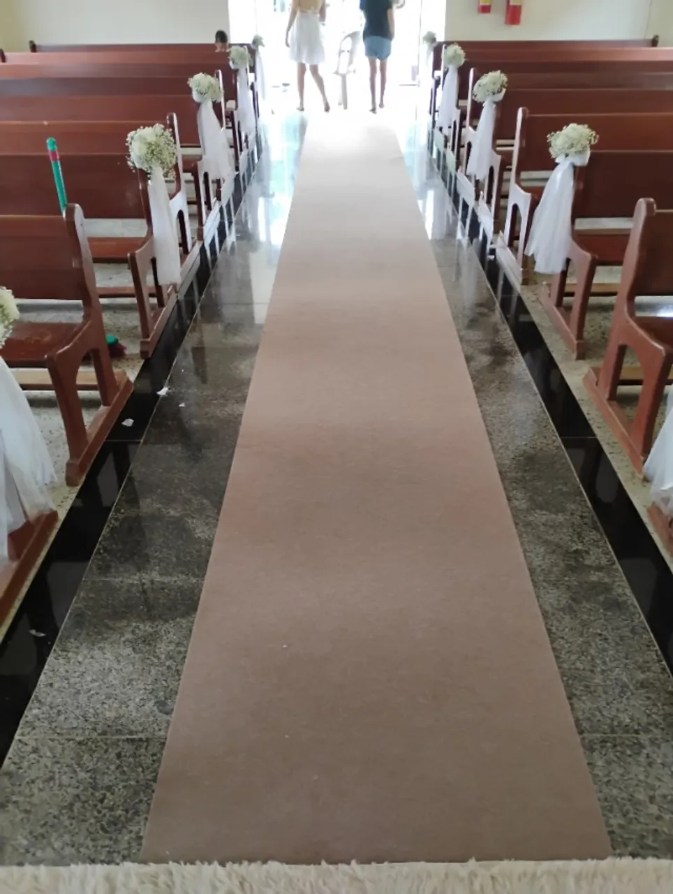 Passadeira 3mm Tapete/Carpete Bege Casamento Festas 10x1 Metros