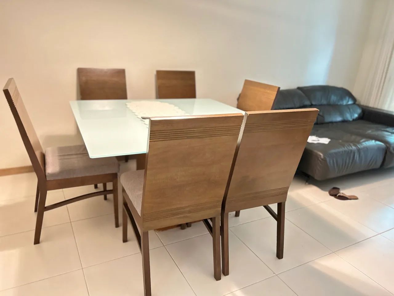 Mesa quadrada vidro 6 cadeiras 64960523150722122