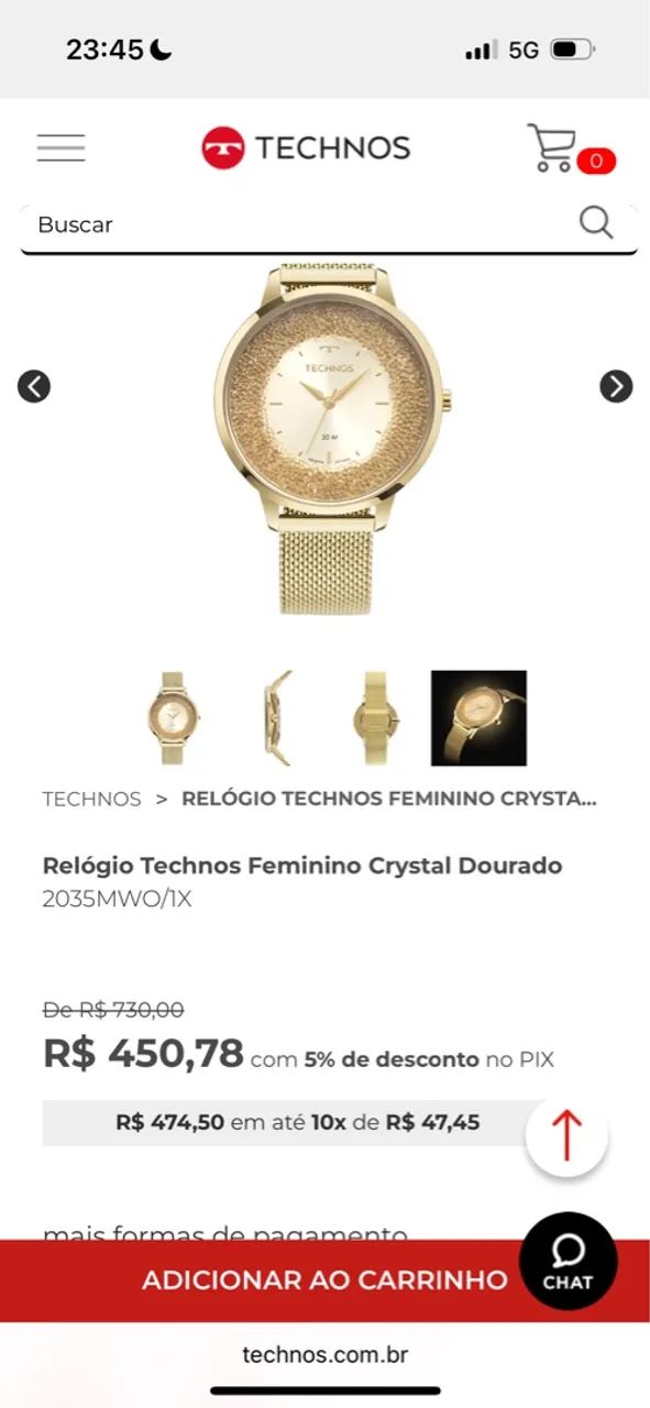 Relógio Technos cristal dourado  - Foto 2