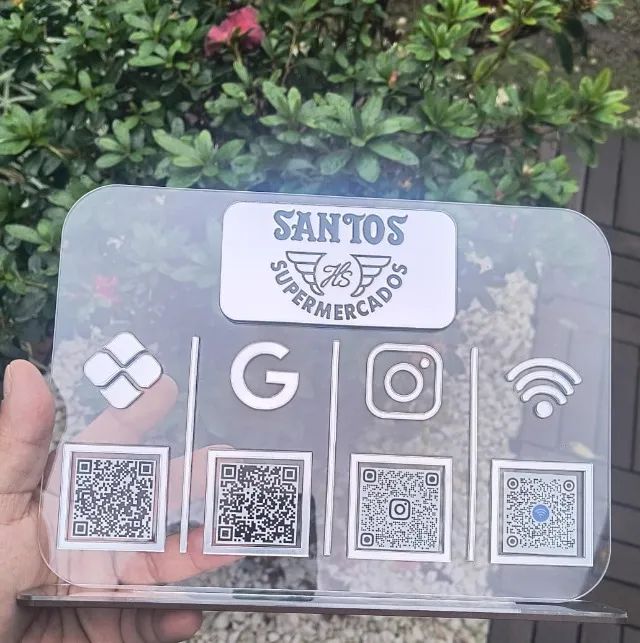 Placa Pix Instagram Google Qr code Personalizada Acrílico Loja - Foto 5