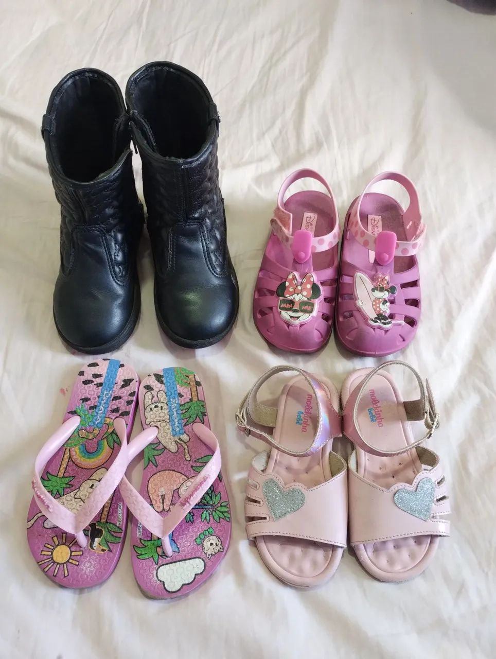 4 pares de calçados infantil menina + 1 Brinde