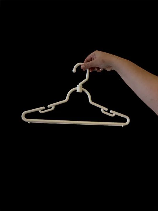 50 Cabide de plástico branco giratório 