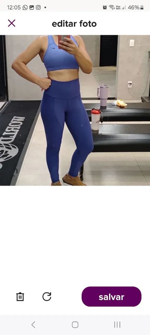 Calça Legging Azul com Detalhes - Foto 3