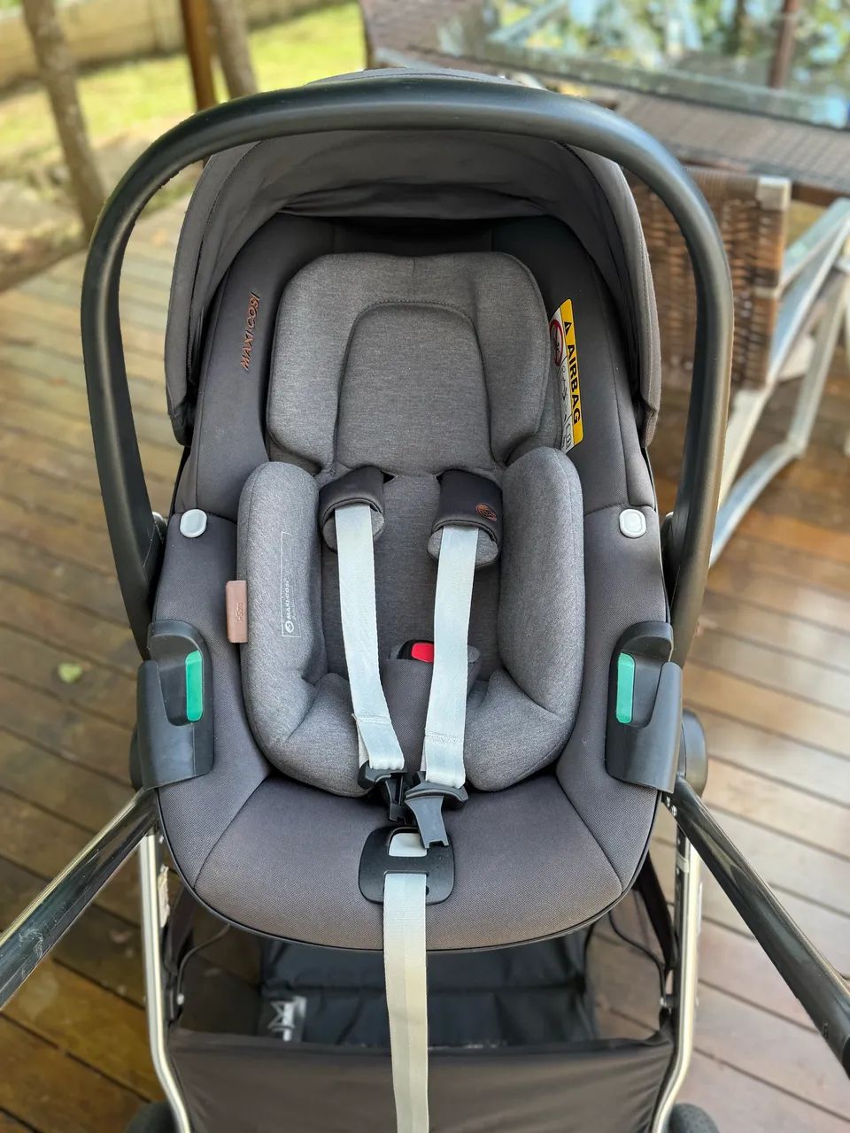 Carrinho de bebe ts anna luxe trio com bebe conforto pebble 360 twillic grey maxi cosi - Foto 3