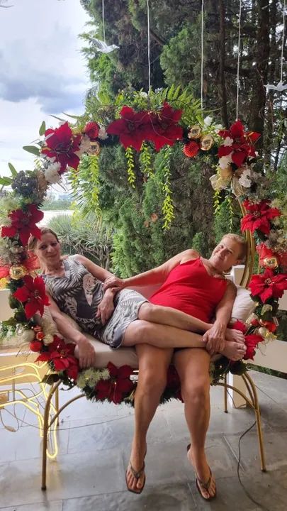 Balanço suspenso ou Poltrona Circular Decorativa com Flores - Foto 4