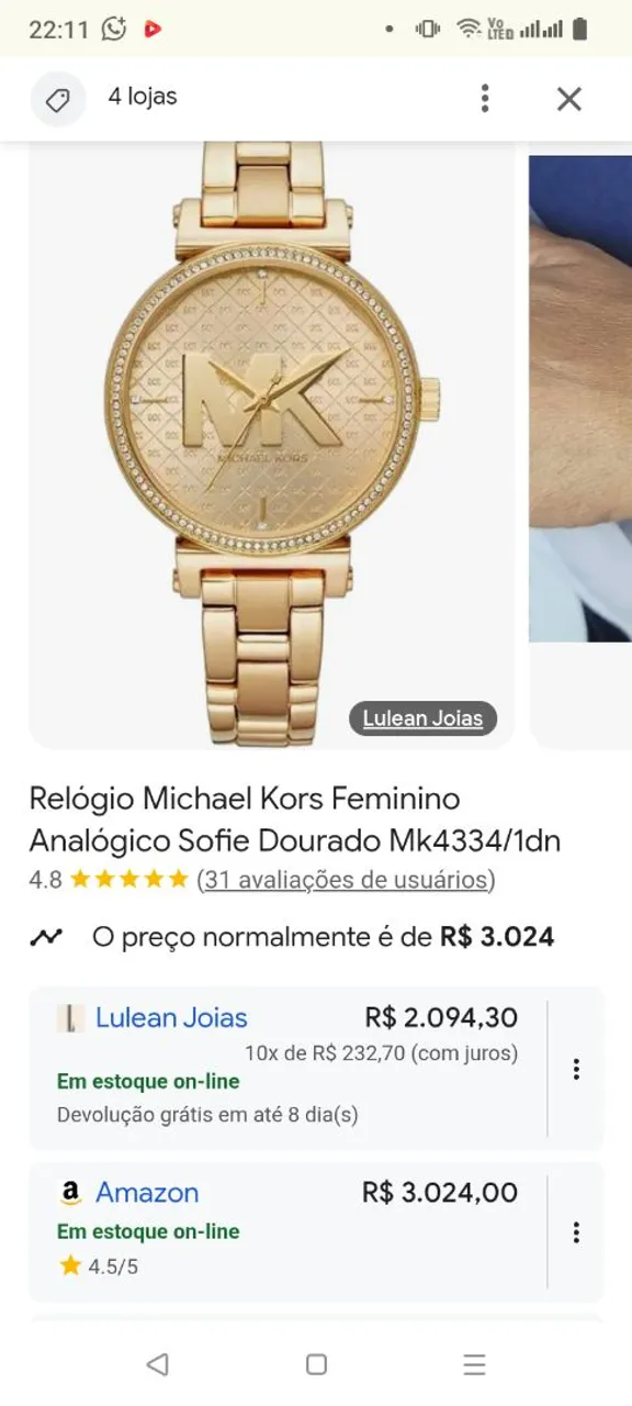 Relógio Michael kors novo, nunca usado