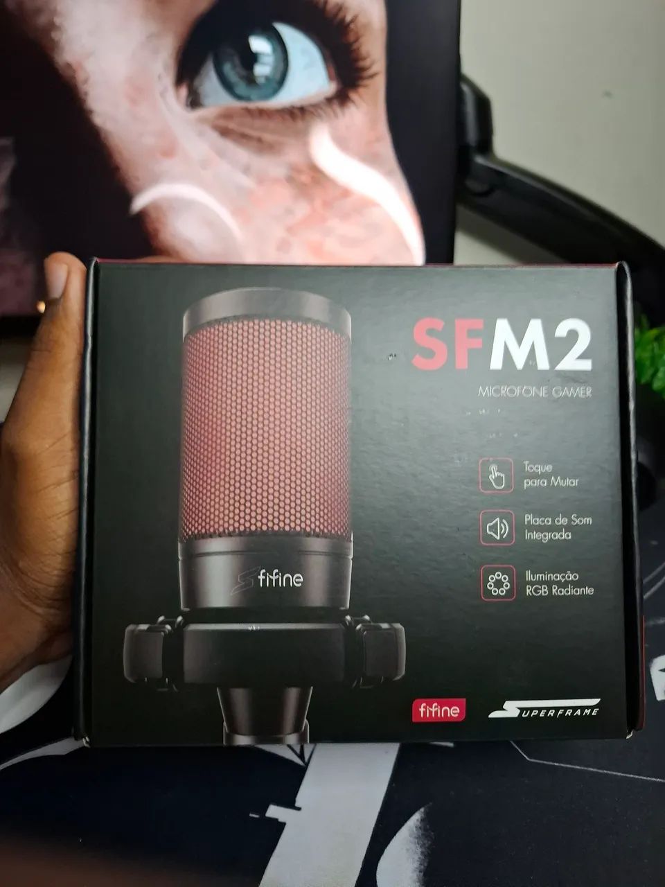 Microfone condensador fifine rgb novo - Foto 3