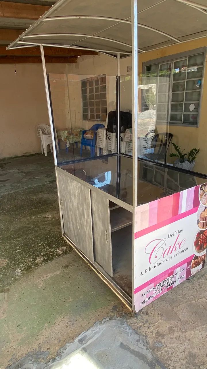 CARRINHO PARA VENDAS DE DOCES E ALIMENTOS - COMPLETO COM COBERTURA E VIDROS | R$ 2.400 - Foto 3