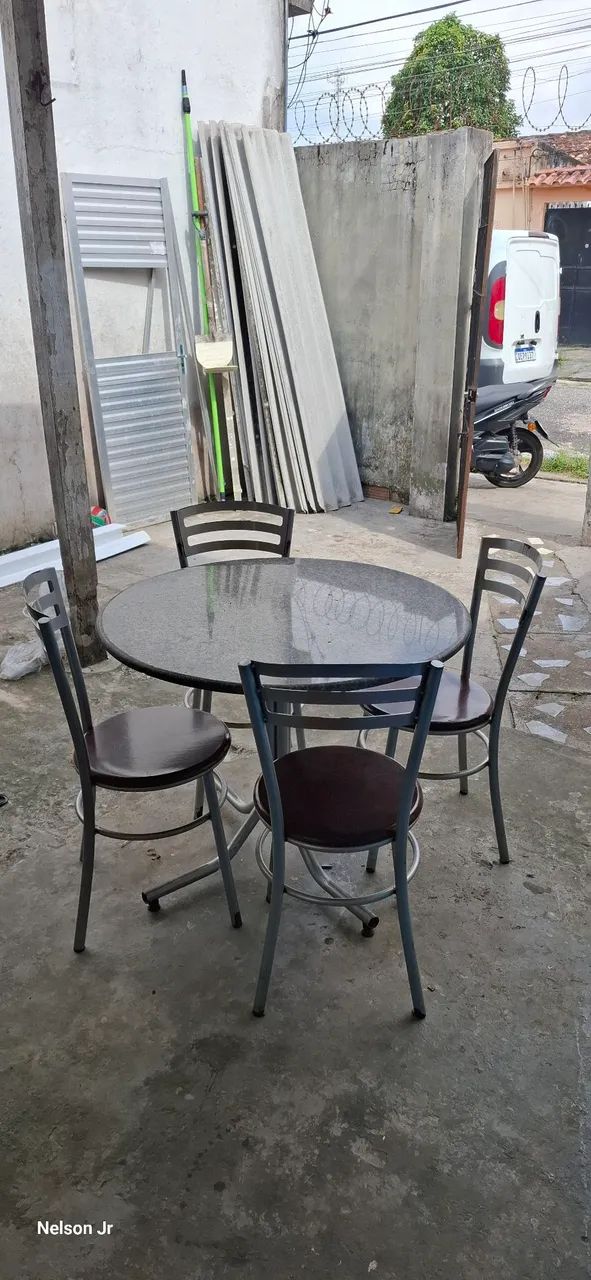 Mesa 4 cadeiras marmore - Foto 4