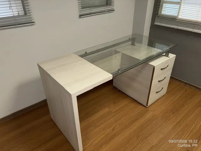 3 Escrivaninhas MDF, Metal e Vidro lindíssima - Foto 2