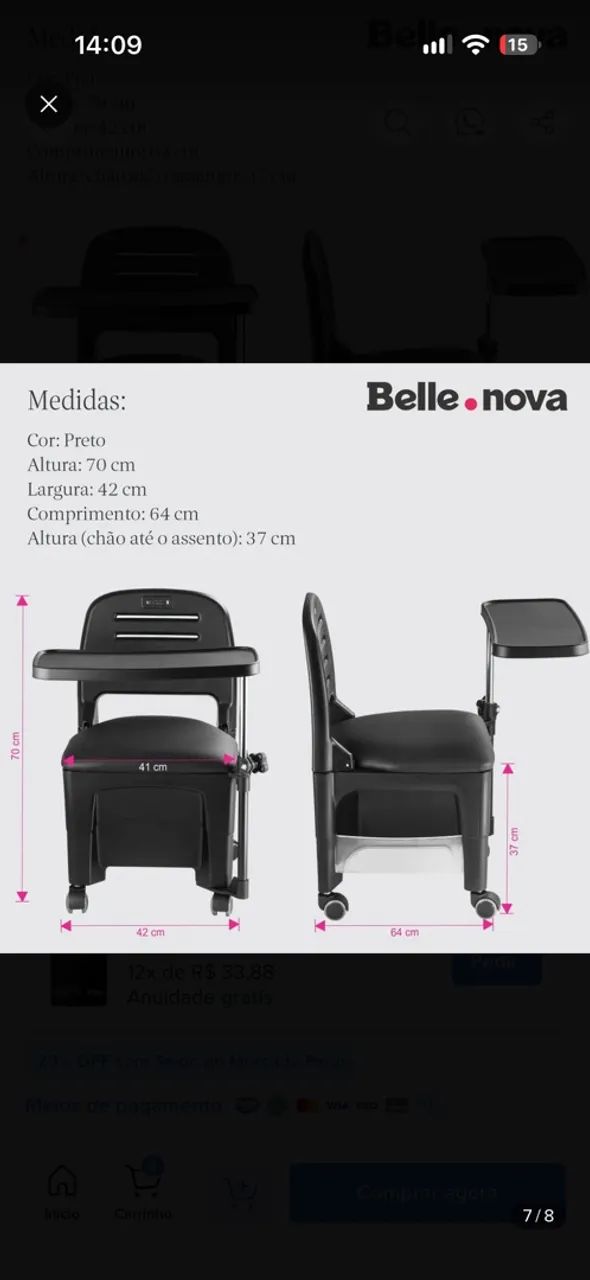 Cadeira p/ Manicure