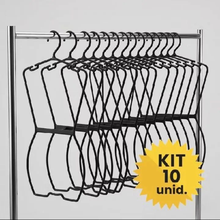 Kit com 10 Cabides Infantil Silhueta Corpinho 