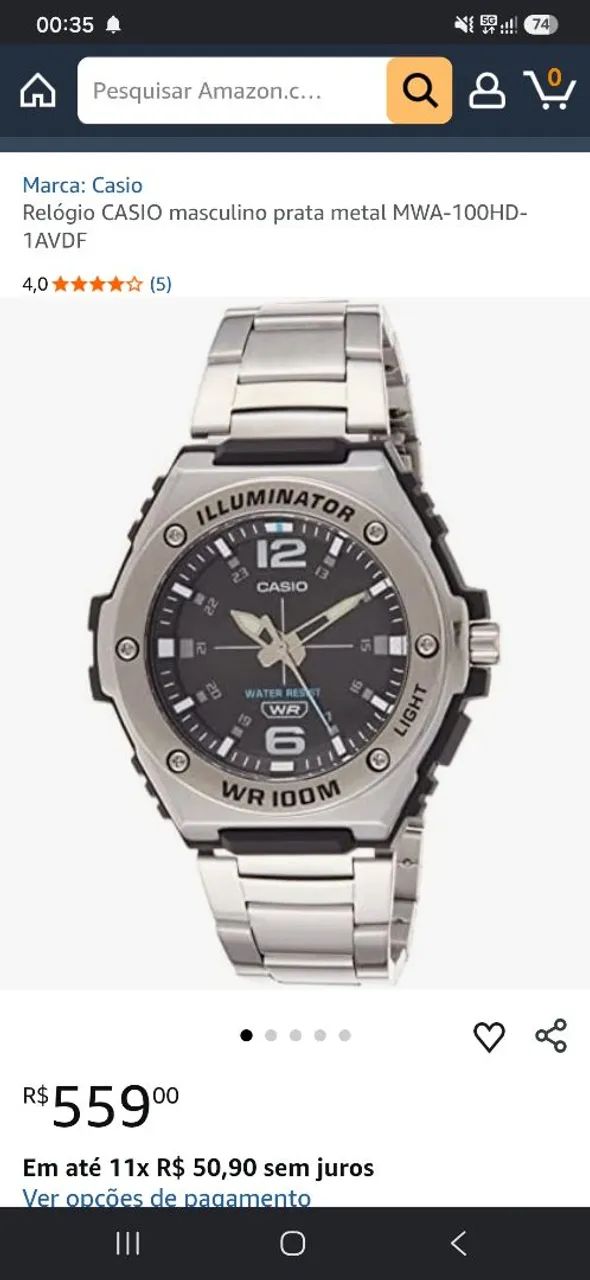 Relógio casio original, novo zero.