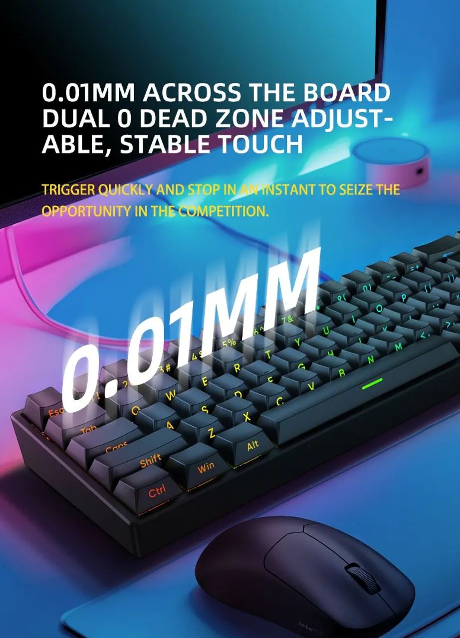 Teclado Magnético Sem fio Irok MARS68 PRO 8000hz - NOVO - Foto 3