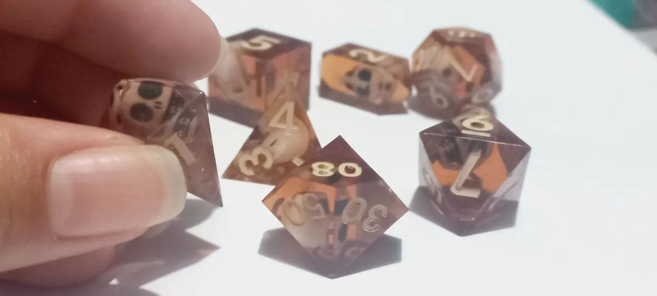 Jogo de Dados Caveira RPG de Mesa - Foto 2