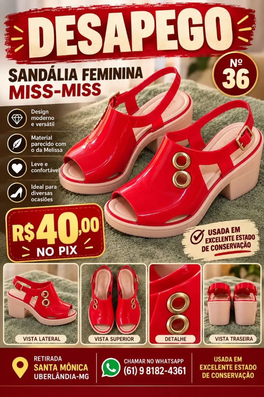 Sandália Feminina tipo Melissa