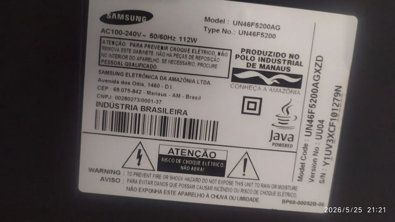 Tv LED 46 POLEGADAS FUNCIONA OK, APENAS COM LINHAS NA TELA CONFORME FOTO - Foto 4