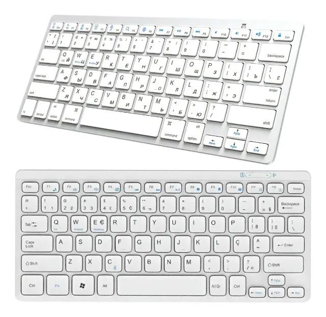 Lacrado Teclado Slim Sem Fio Bluetooth Ideal Para Notebook E Tablet - Foto 2