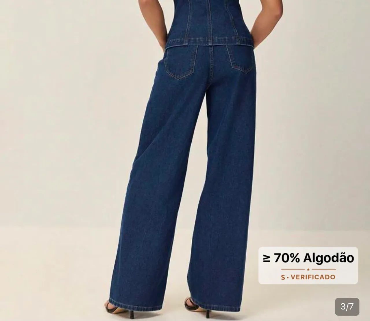 Calça Jeans Nova Larga Feminina - Foto 4