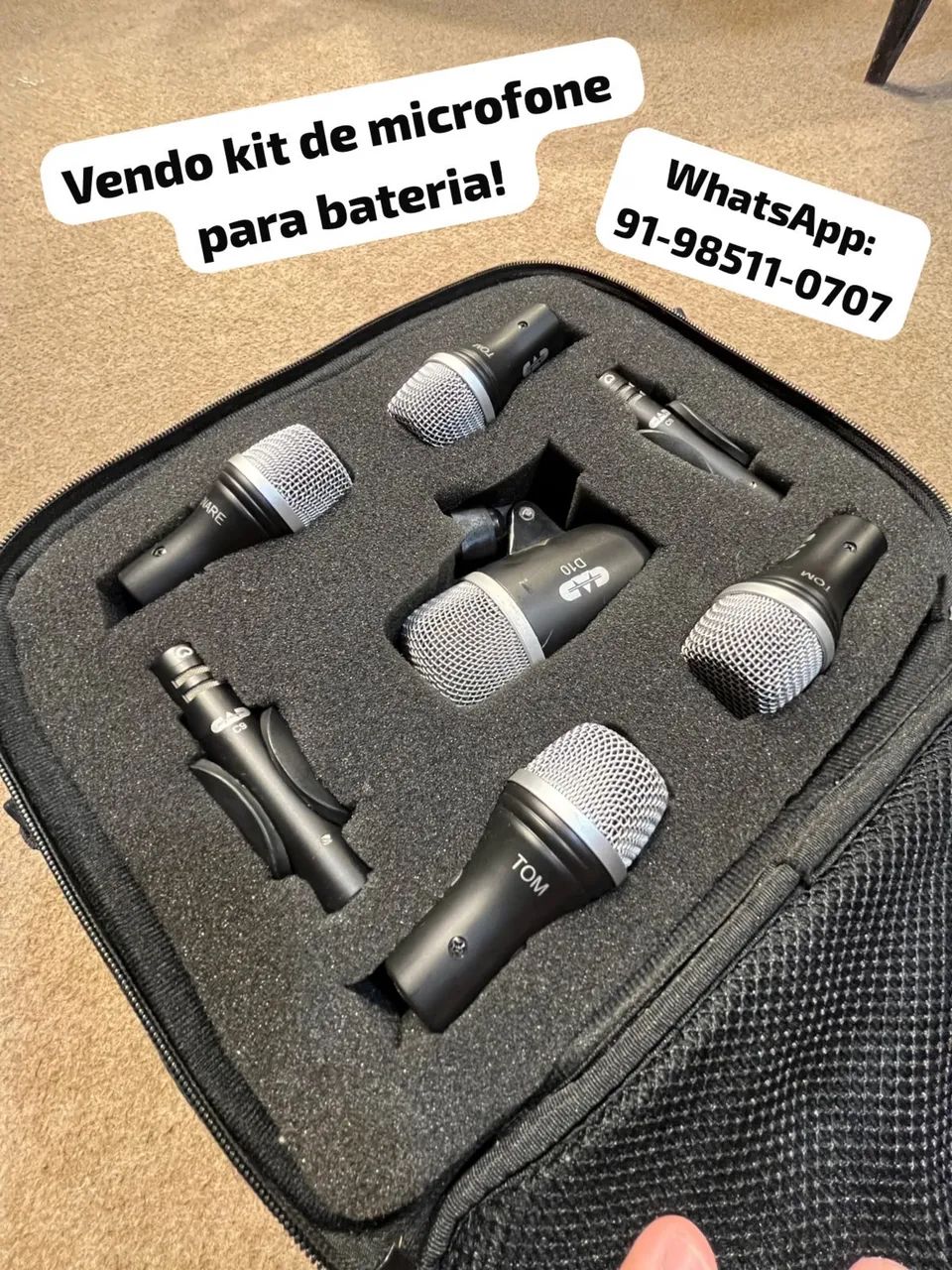 kit de microfone de bateria 