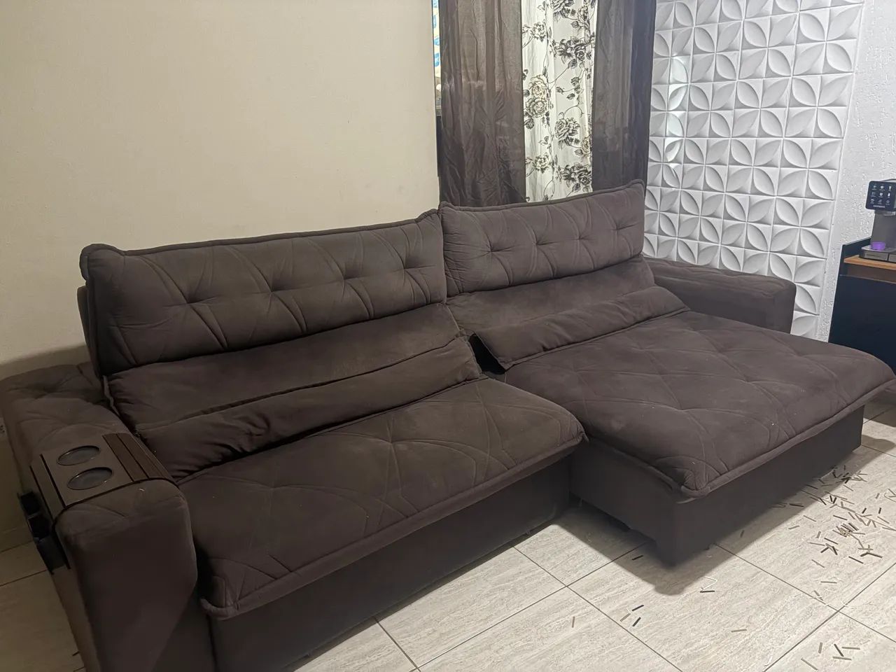 Sofá retrátil e reclinável 3 metros  - Foto 4
