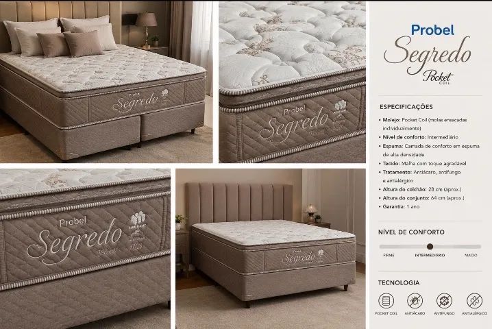Cama Box Probel Segredo - Molas Pocket nova  - Foto 4