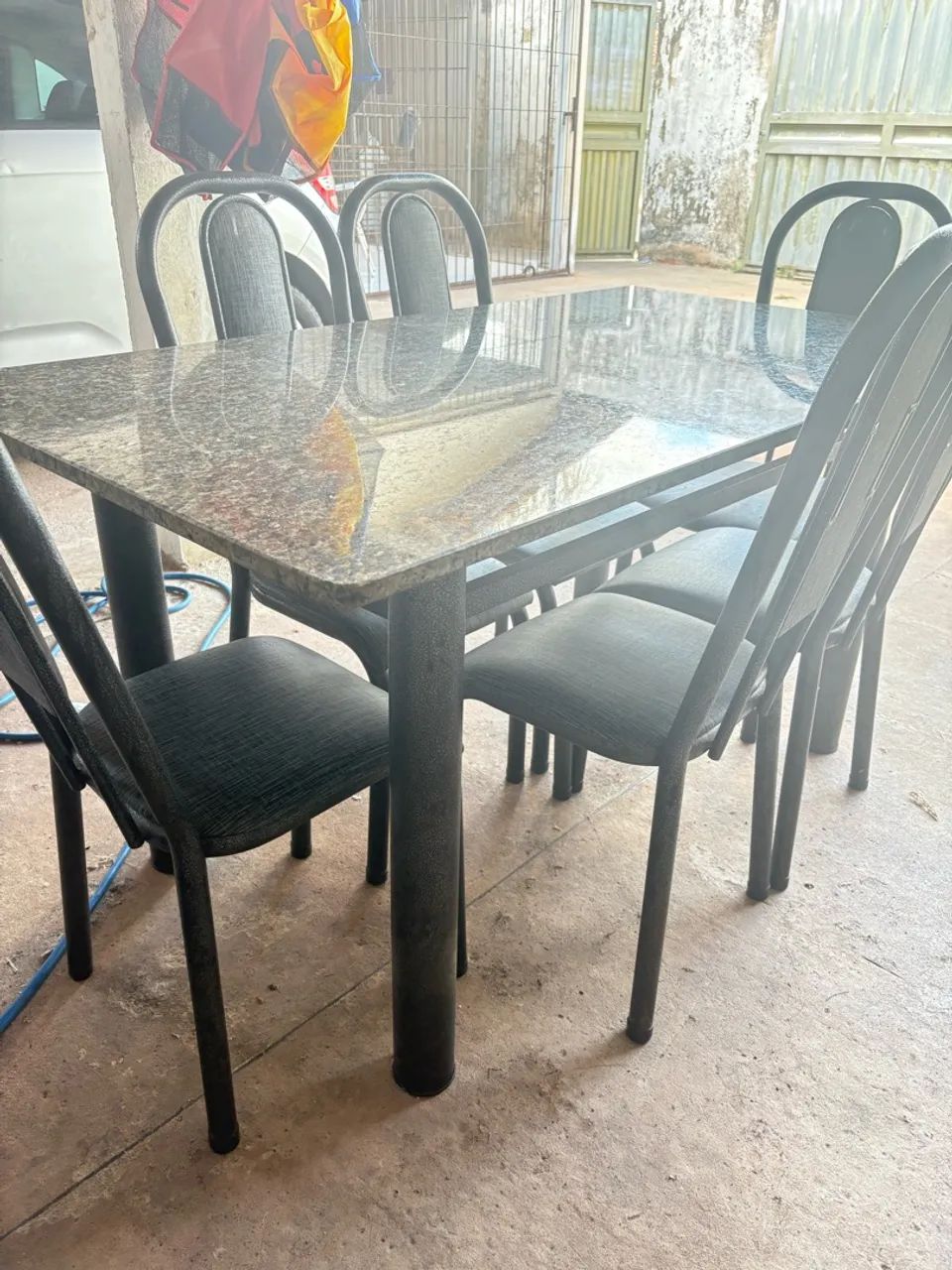 Mesa de mármore de seis cadeiras - Foto 2