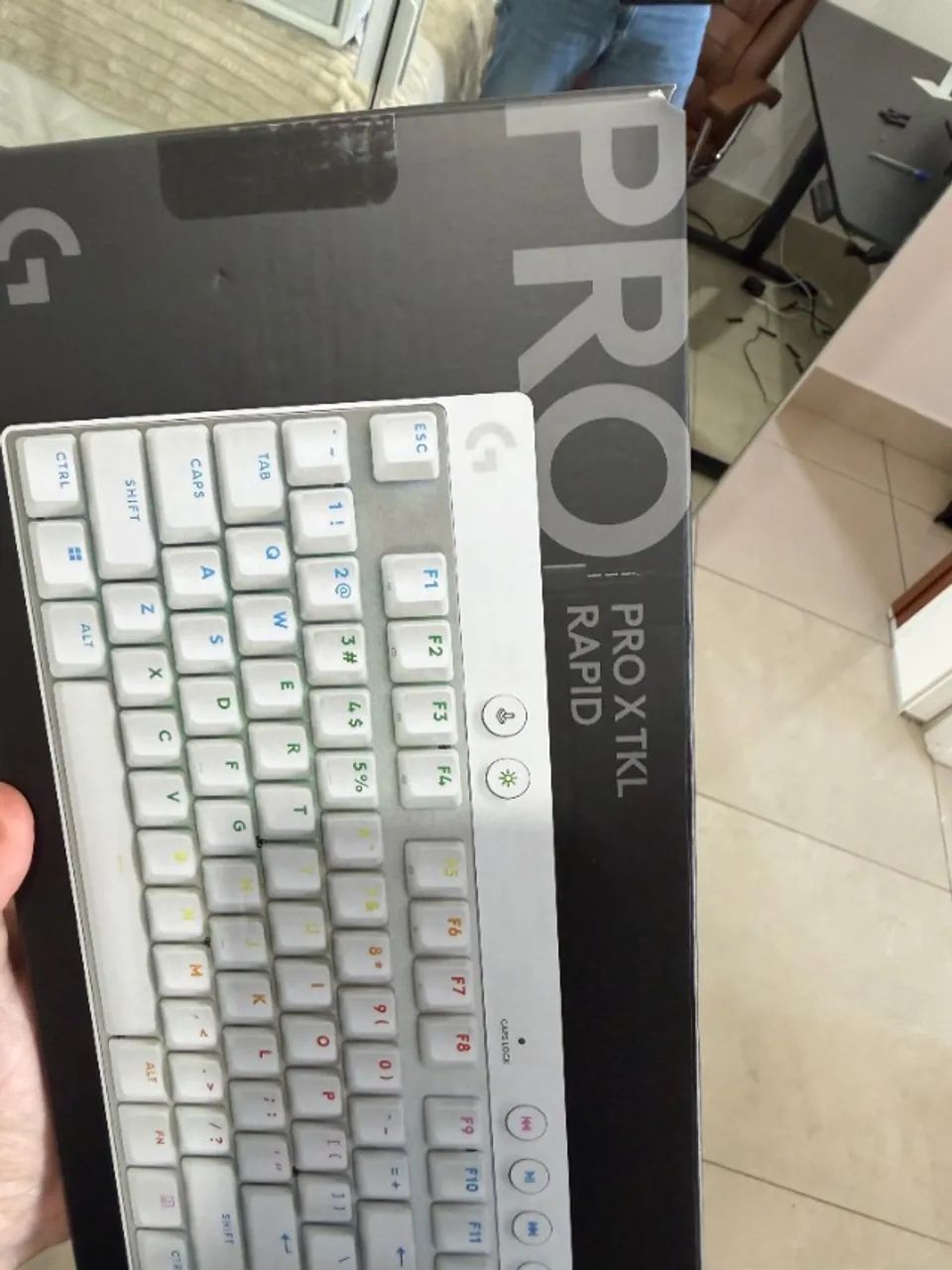 Teclado Gamer Logitech G PRO X TKL RAPID Branco Mecânico - Foto 3