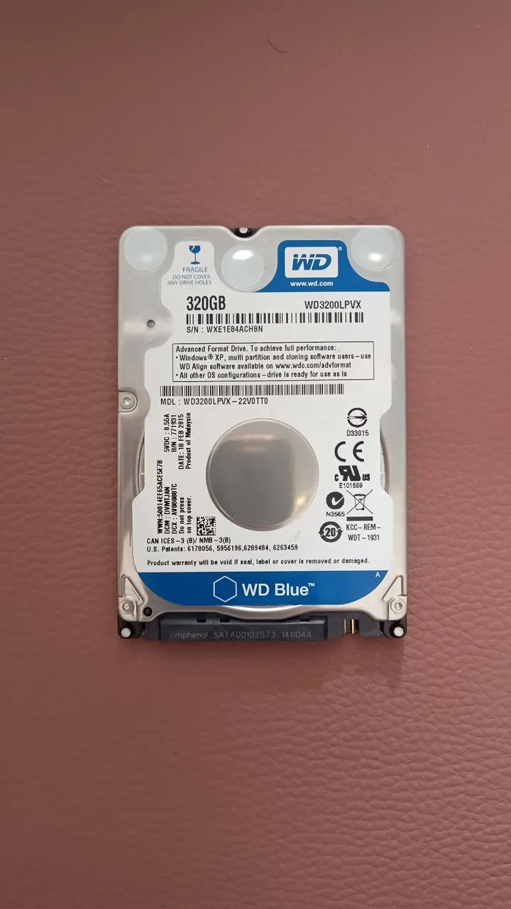HD WD Blue 320GB - Funcionando Perfeitamente