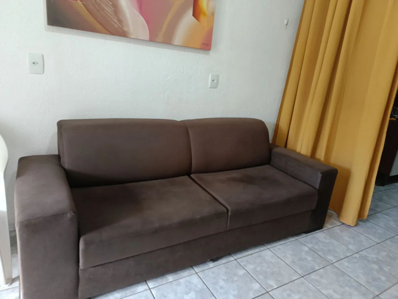 Sofá em Suede marrom  - Foto 2