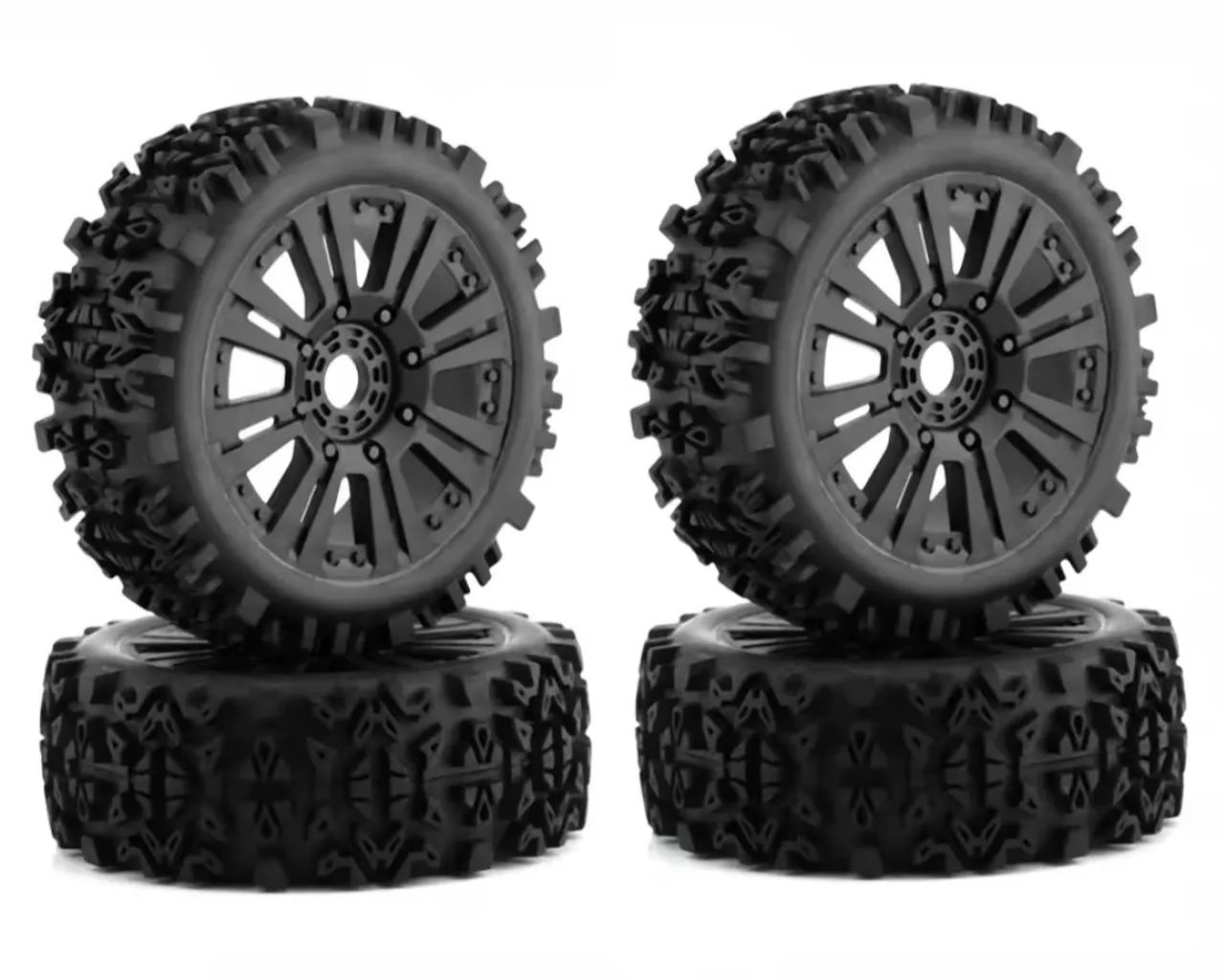 4 Pneus Offroad P/ Automodelo RC 1/8 Bug e Outros Modelos 