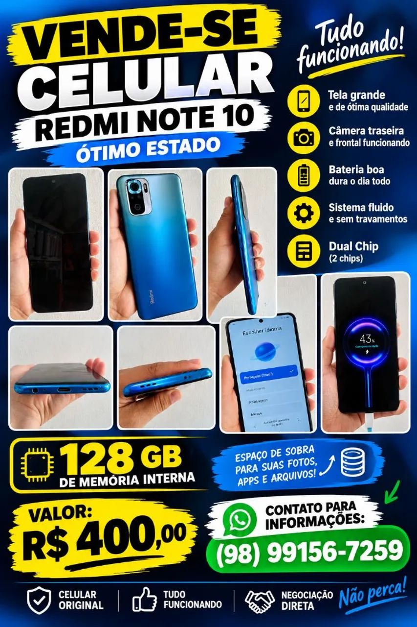 Celular note 10 4g