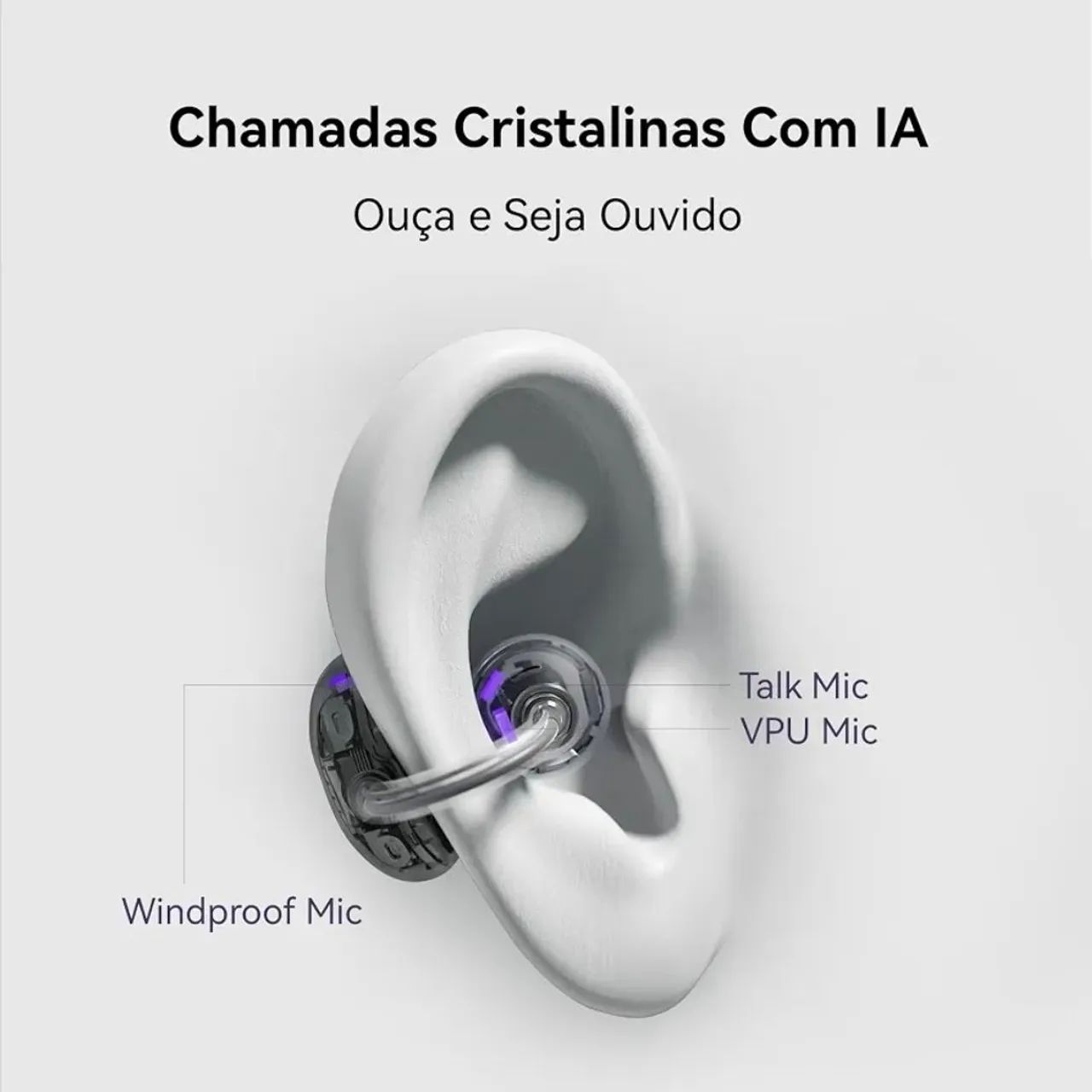 Huawei FreeClip - Novo, Lacrado e com Nota Fiscal - Preto - Fones