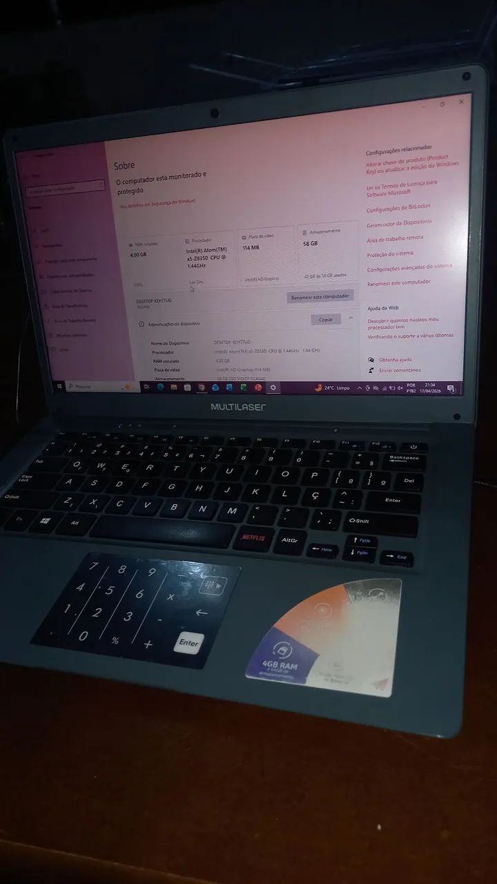 Notebook multilaser 4GB RAM 64 GB - Foto 3