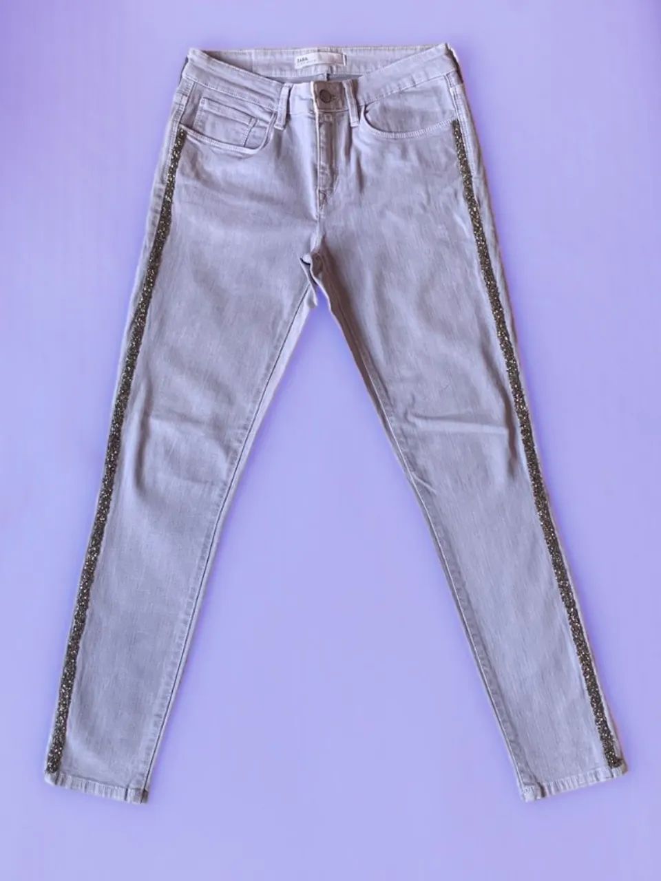 calça skinny cinza zara  - Foto 2