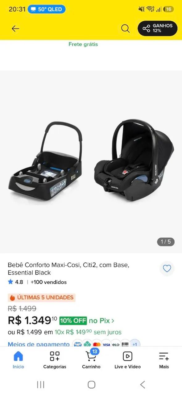 carrinho de bebê com bebê conforto base completo Maxi cosi - Foto 3