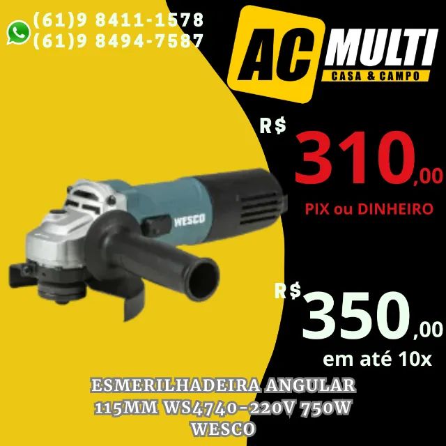 Esmerilhadeira Angular 115mm WS4740-220V 750W wesco